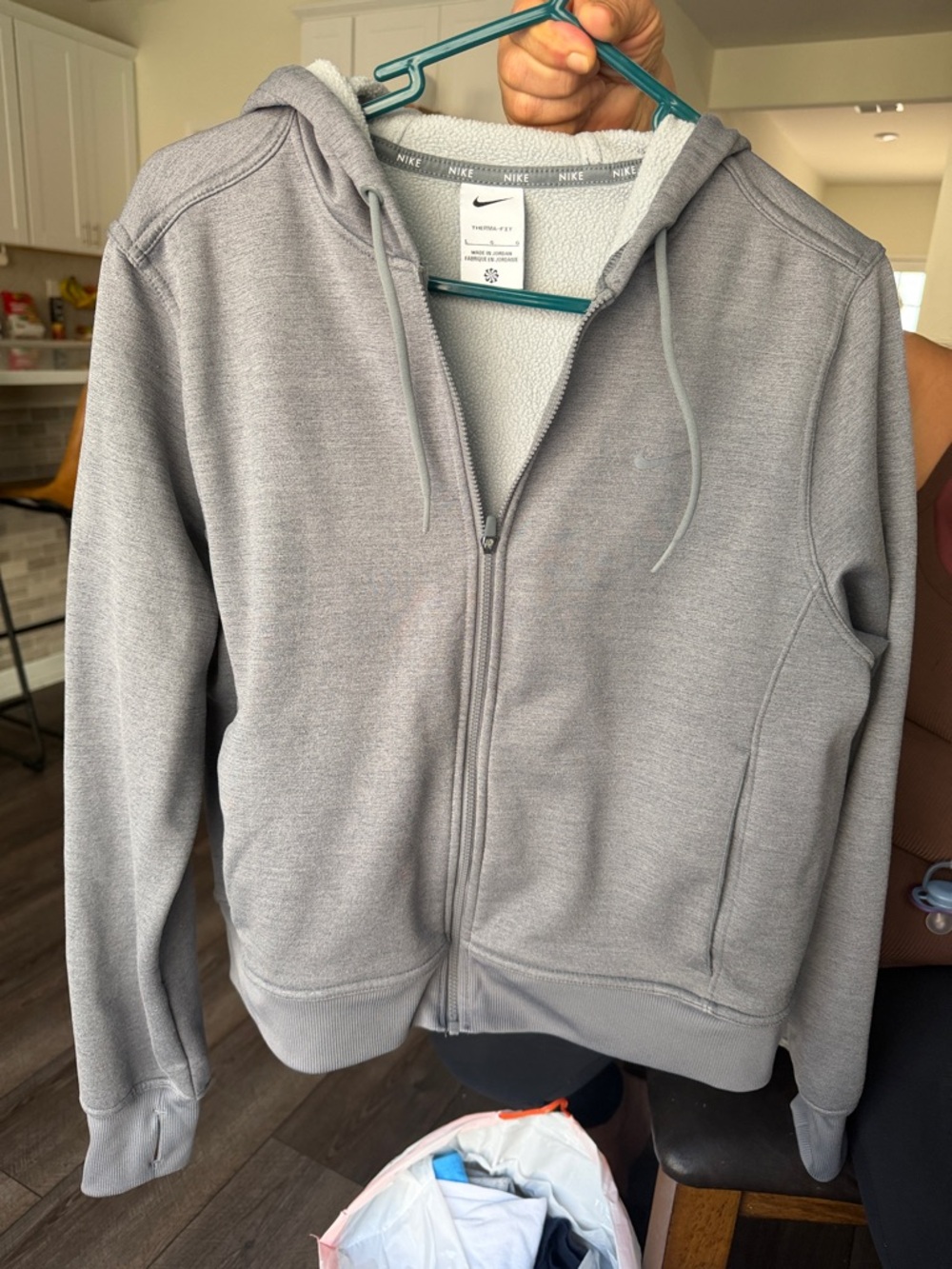 Nike Light Gray Hooded Zip Jacket